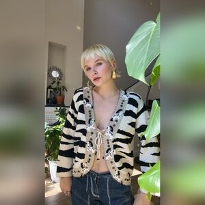 Zebra Print Women's Cardigan